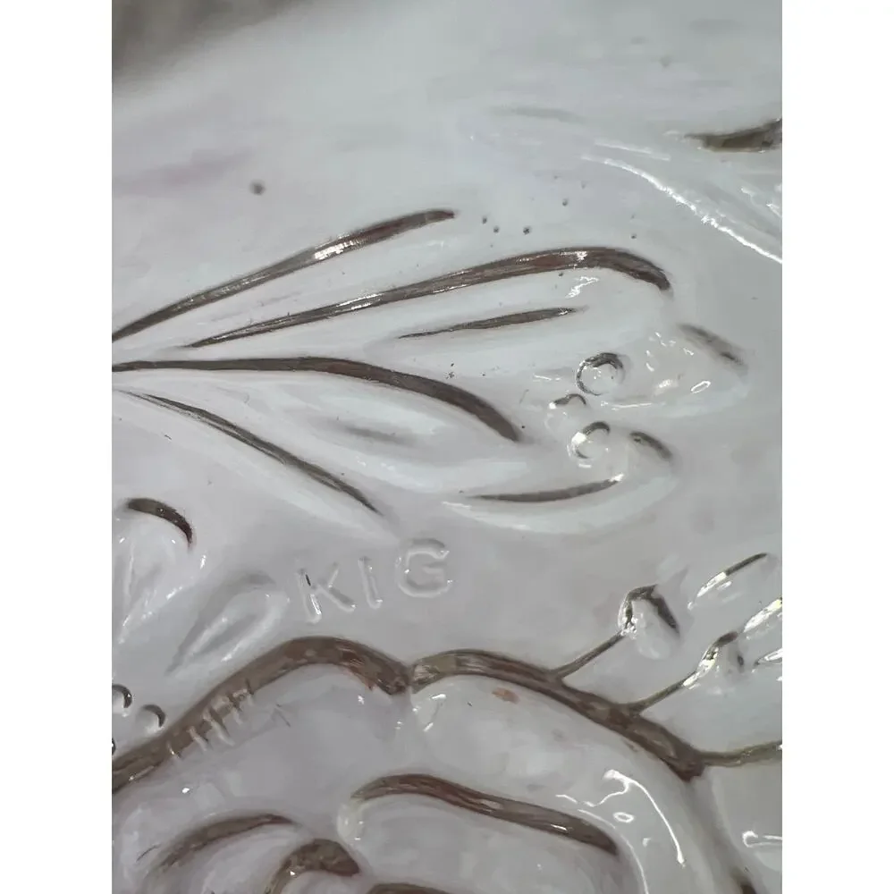 Crystal Clear Heart Shaped Candy/ Jelly‎ Dish Hummingbird and Flower Design 6